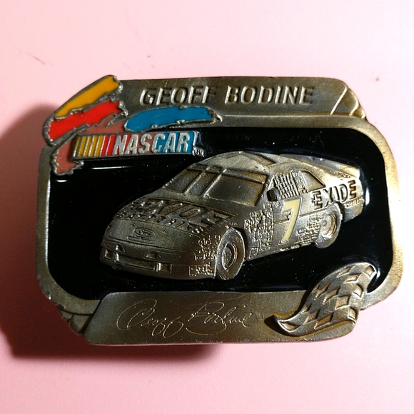 Geoff Bodine American Legends Nascar Limited Edition Pewter Belt Buckle Signed